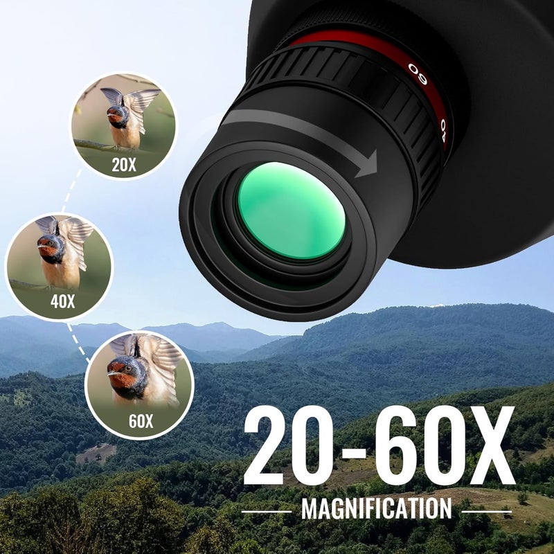 NEYLANG 20-60X80 Spotting Scope for Shooting Hunting - Spotter Scopes with Tripod Phone Adapter Waterproof HD Scope for Target Shooting Bird Watching (20-60X80-1) - Image 2